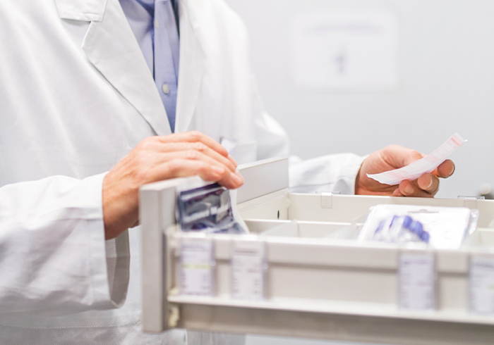 Pharmacist filling a prescription