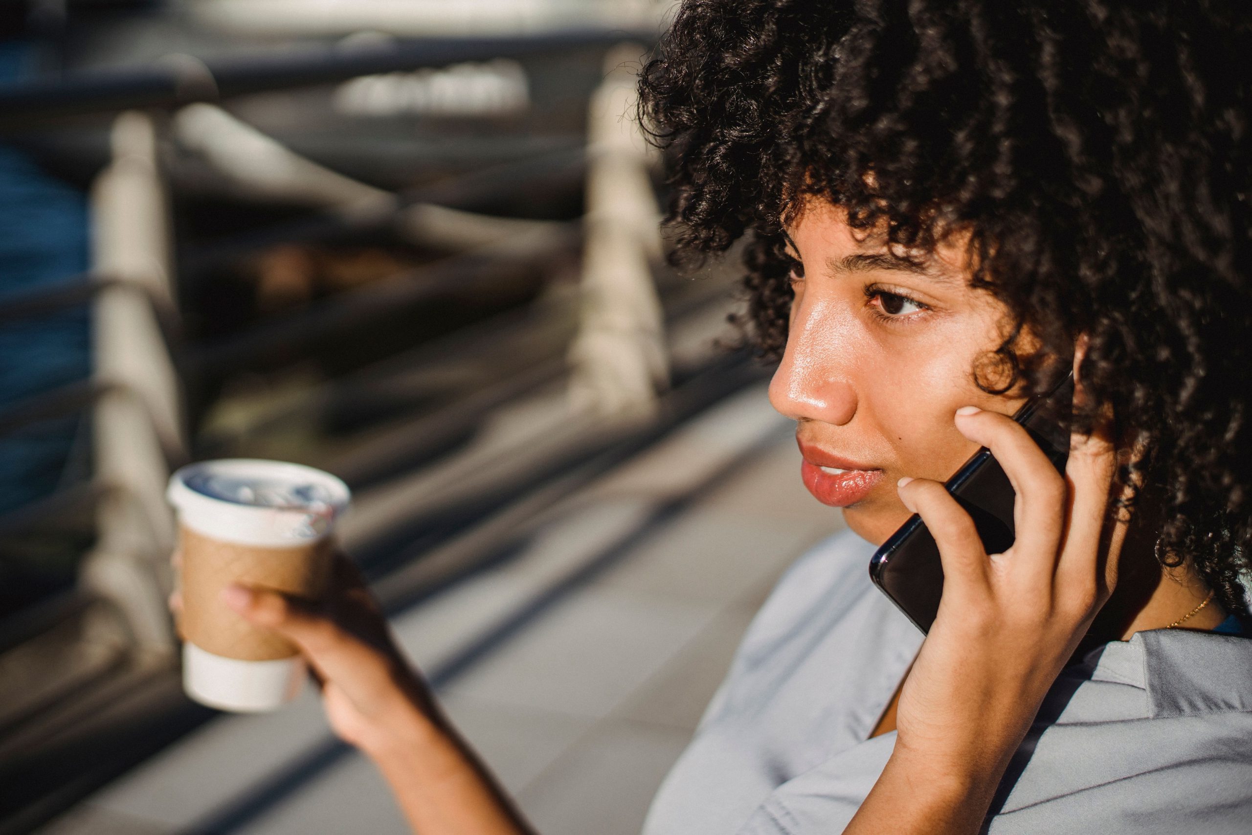 Woman asking questions over the phone